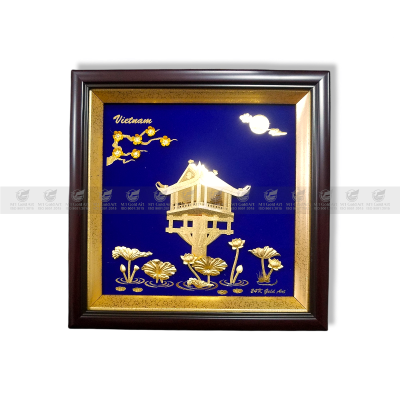 Tranh Chùa Một Cột Dát Vàng
