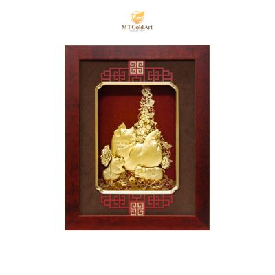 Tranh heo dát vàng (26x33cm) – mẫu 5