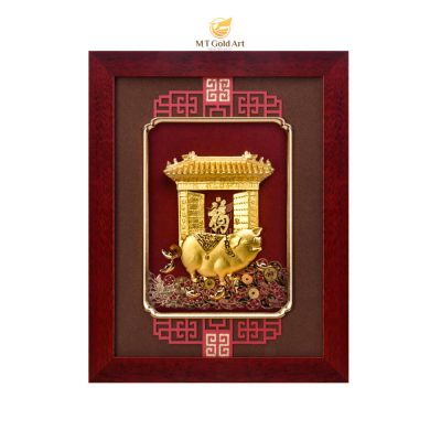 Tranh heo dát vàng (26x33cm) – mẫu 8