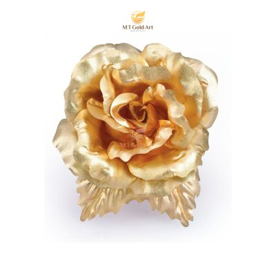 Cài áo hoa hồng dát vàng cỡ L (SN-003L)