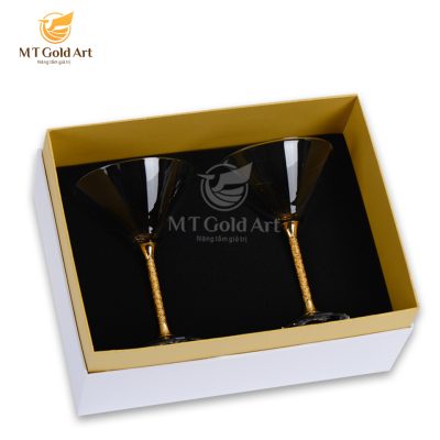 Ly cocktail Martini pha lê đúc vàng 295ml – Quà tân gia cao cấp