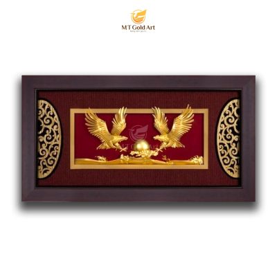 Tranh đại bàng tung cánh dát vàng (42x81cm)