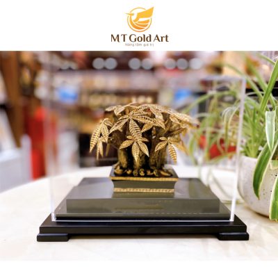 Chậu kim ngân dát vàng – mẫu 2