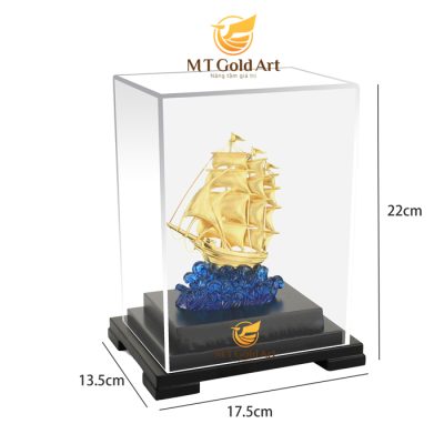 Tượng thuyền buồm dát vàng 24k (22x17x14cm